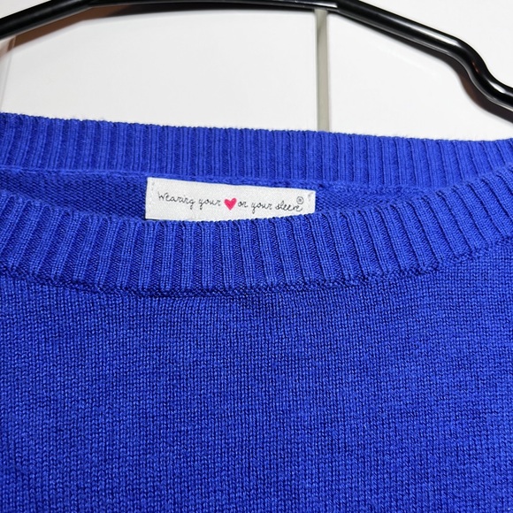 Wearing your heart on your sleeve blue sweater - Picture 2 of 7